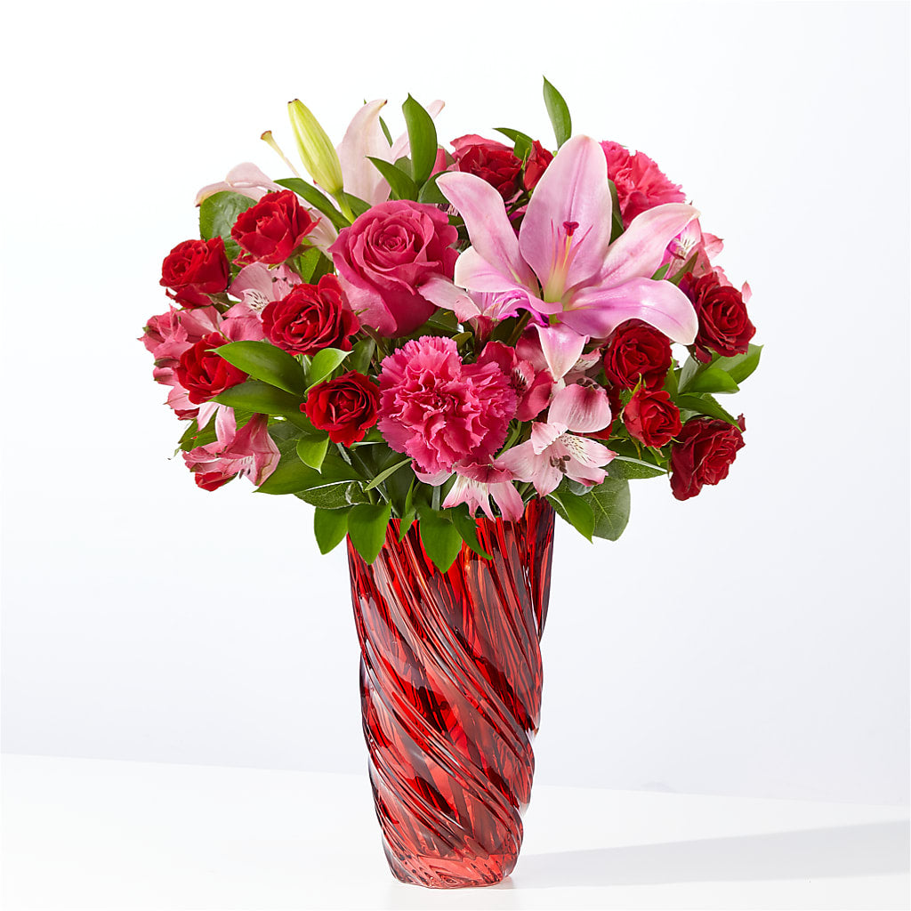 In Love Bouquet with Luxe Swirl Vase – C & D FLORAL LTD, Pincher Creek AB