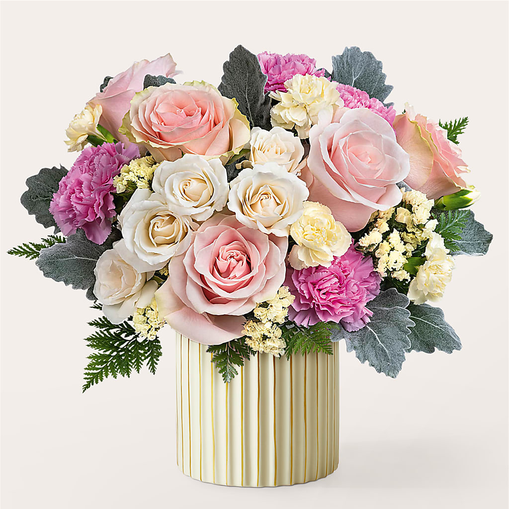 Blissful Moments Bouquet with Ivory Vase – C & D FLORAL LTD, Pincher Creek AB