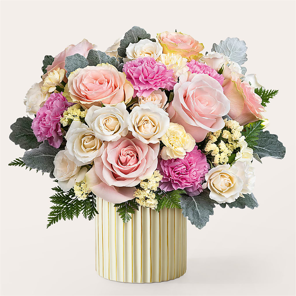 Blissful Moments Bouquet with Ivory Vase – C & D FLORAL LTD, Pincher Creek AB