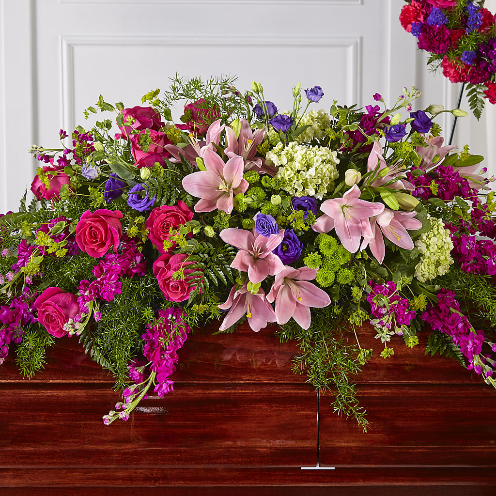Radiant Tribute Casket Spray – C & D FLORAL LTD, Pincher Creek AB