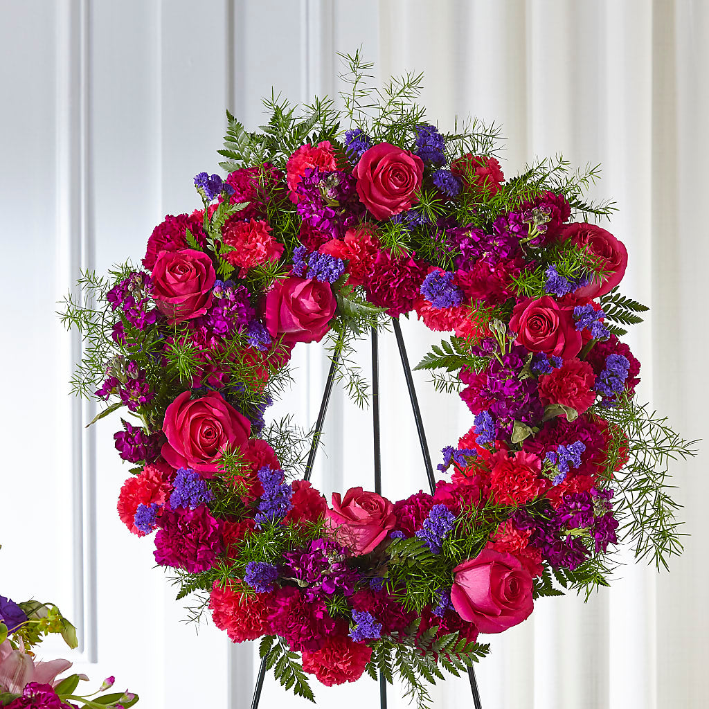 Calming Colors Wreath – C & D FLORAL LTD, Pincher Creek AB