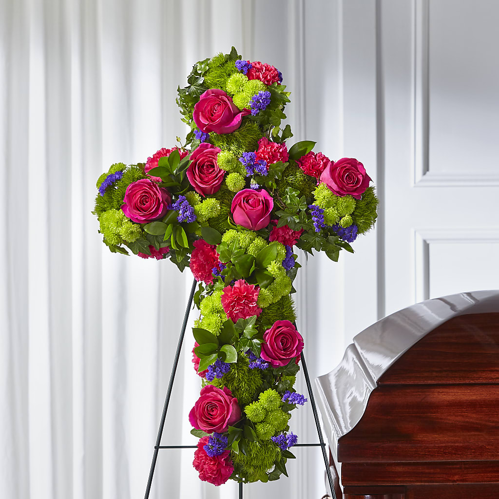 Tribute Rose Floral Cross – C & D FLORAL LTD, Pincher Creek AB