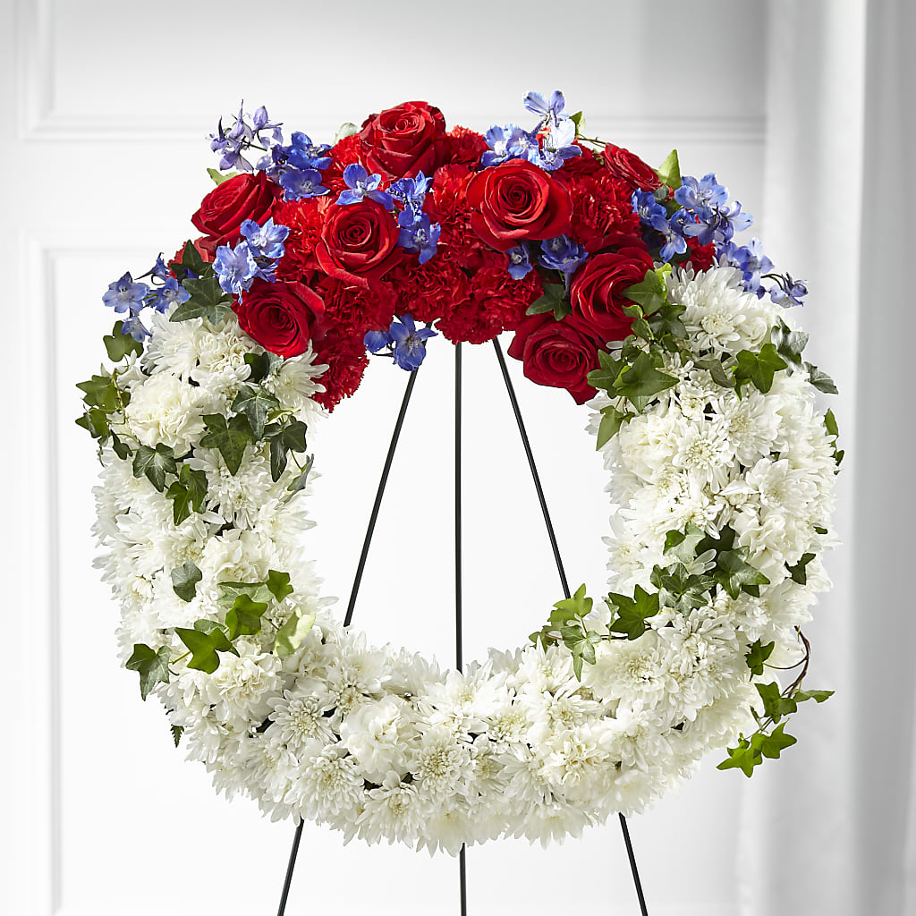 Patriotic Passion Wreath – C & D FLORAL LTD, Pincher Creek AB