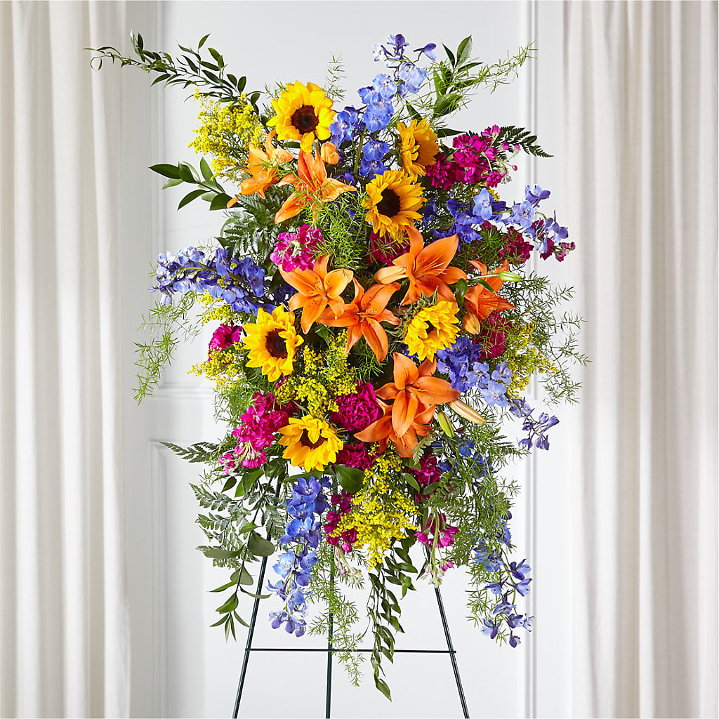 Sunlit Memories Standing Spray (Standard) – C & D FLORAL LTD, Pincher Creek AB