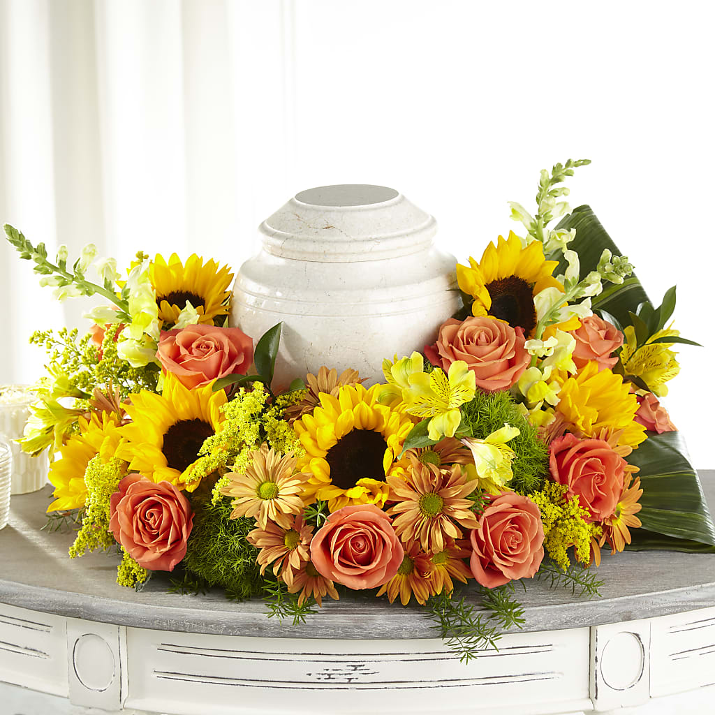 Faithful Sunflower Cremation Adornment – C & D FLORAL LTD, Pincher Creek AB