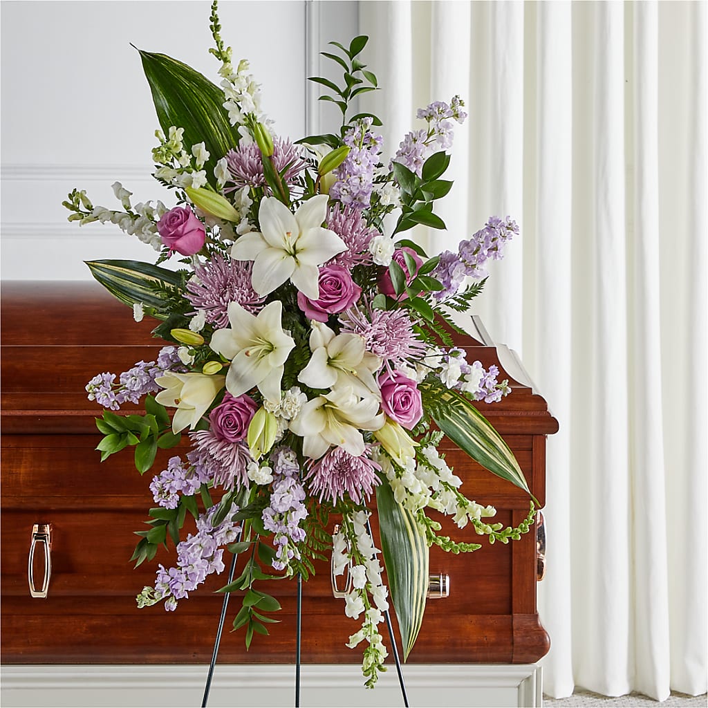 Grateful Hearts Standing Spray – C & D FLORAL LTD, Pincher Creek AB