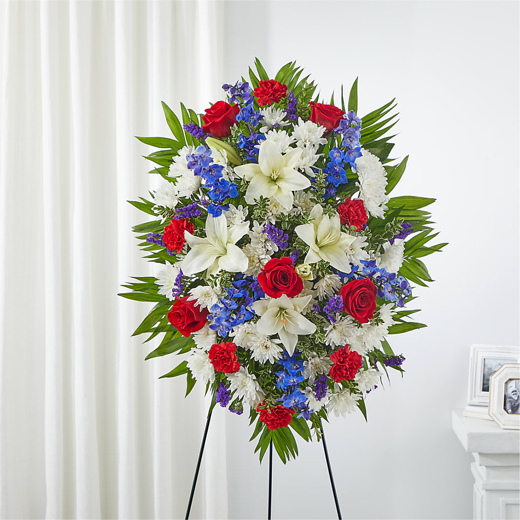 Cherished Service Standing Spray – C & D FLORAL LTD, Pincher Creek AB