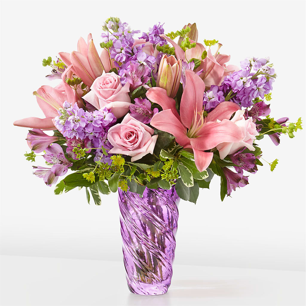 Precious Petals Bouquet with Luxe Swirl Vase – C & D FLORAL LTD, Pincher Creek AB