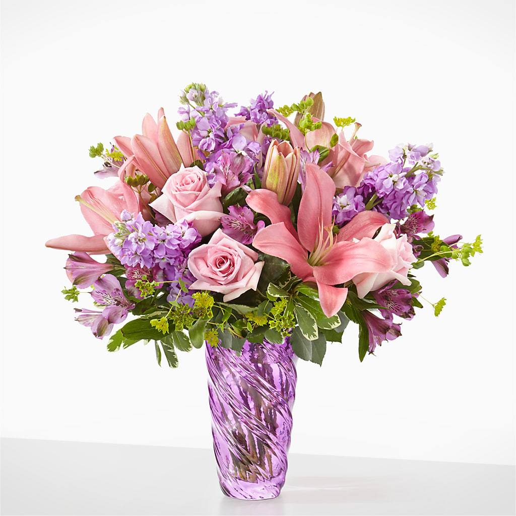 Precious Petals Bouquet with Luxe Swirl Vase – C & D FLORAL LTD, Pincher Creek AB