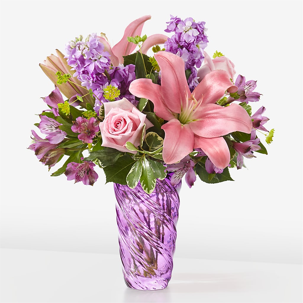 Precious Petals Bouquet with Luxe Swirl Vase – C & D FLORAL LTD, Pincher Creek AB