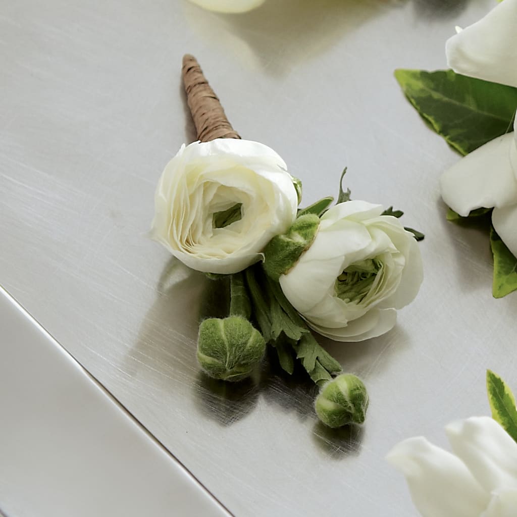 White Ranunculus Boutonniere – C & D FLORAL LTD, Pincher Creek AB