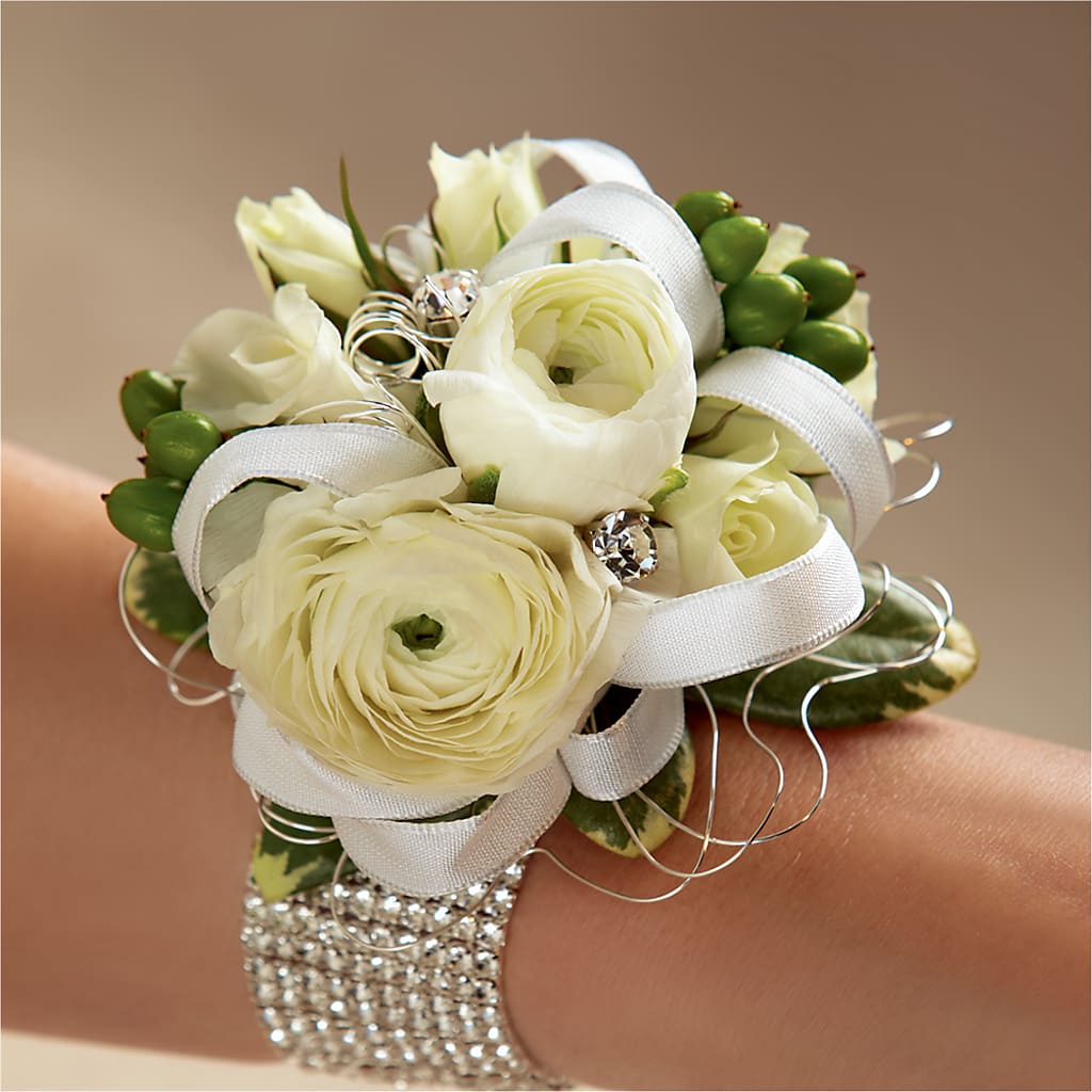 White Wedding Corsage – C & D FLORAL LTD, Pincher Creek AB