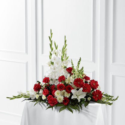 Crimson & White Arrangement – C & D FLORAL LTD, Pincher Creek AB