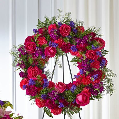 Calming Colors Wreath – C & D FLORAL LTD, Pincher Creek AB