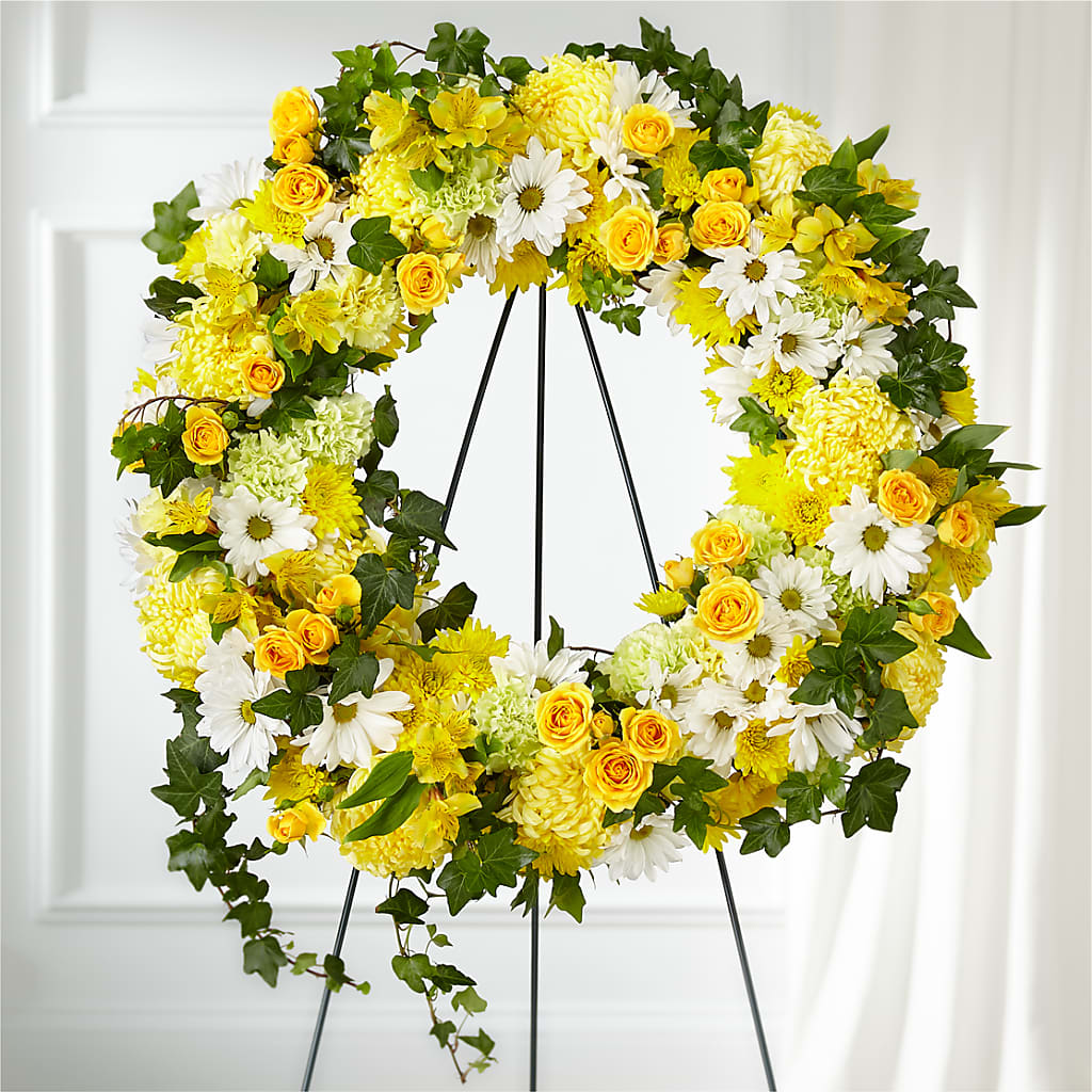 Golden Remembrance Wreath – C & D FLORAL LTD, Pincher Creek AB