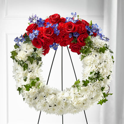 Patriotic Passion Wreath – C & D FLORAL LTD, Pincher Creek AB