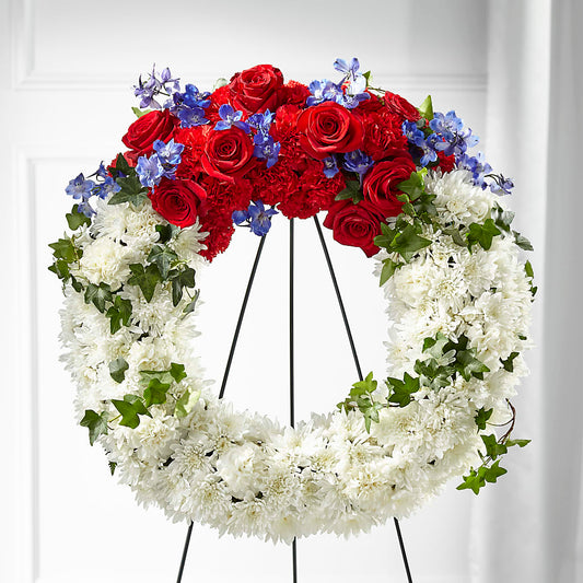 Patriotic Passion Wreath – C & D FLORAL LTD, Pincher Creek AB