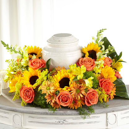 Faithful Sunflower Cremation Adornment – C & D FLORAL LTD, Pincher Creek AB