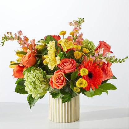 Autumn Sunshine Bouquet with Ivory Vase – C & D FLORAL LTD, Pincher Creek AB