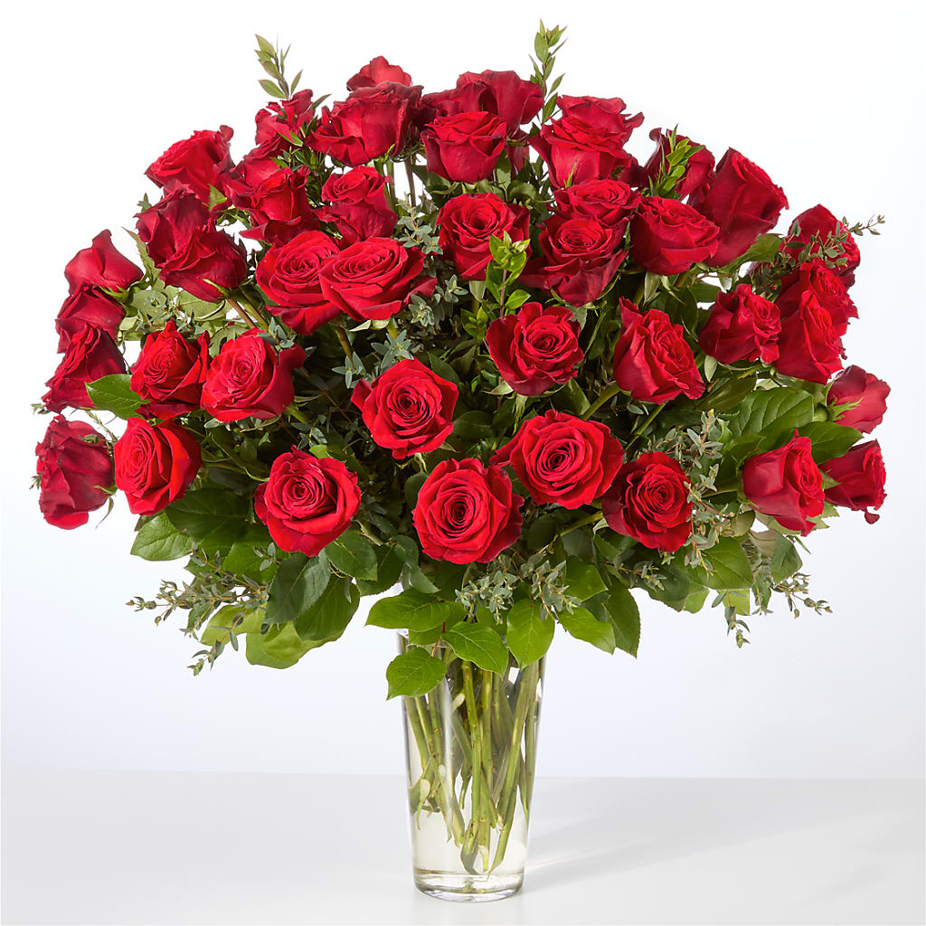 Forever Yours Fifty Stem Red Rose Bouquet – C & D FLORAL LTD, Pincher Creek AB