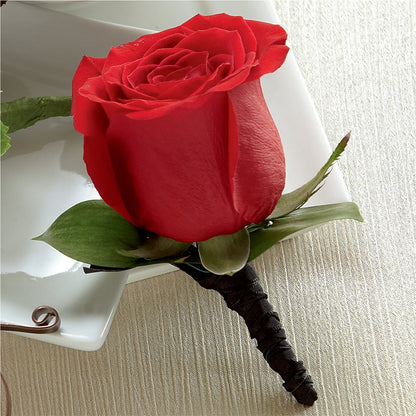 Red Rose Boutonniere – C & D FLORAL LTD, Pincher Creek AB